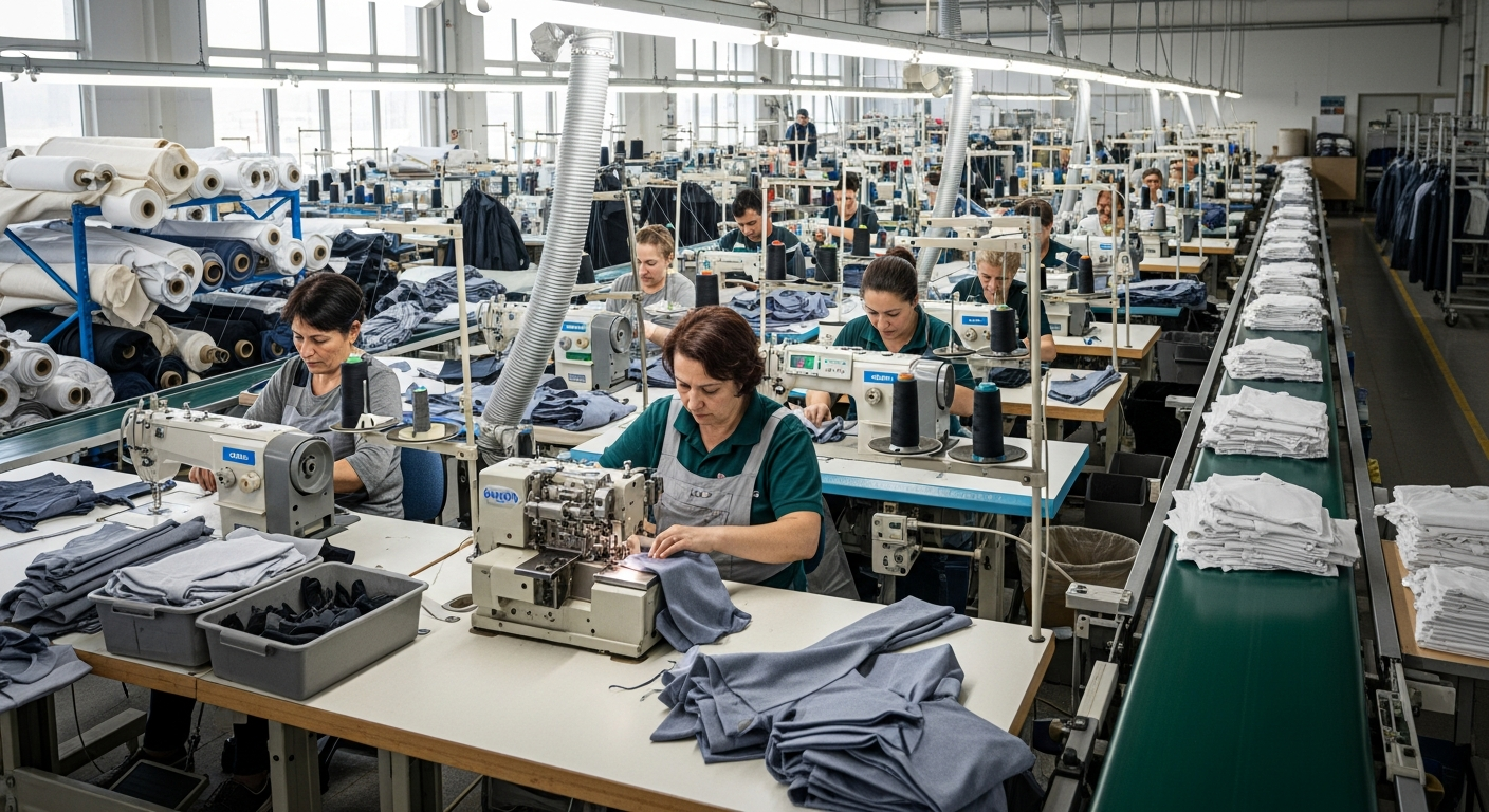 Konfeksiyon fason üretimde dikim bandı